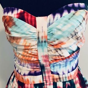 Parker Tie Dye Strapless Dress